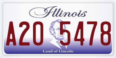 IL license plate A205478