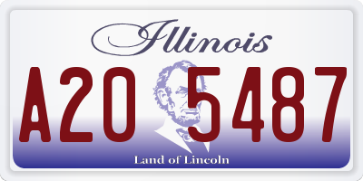 IL license plate A205487