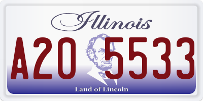 IL license plate A205533