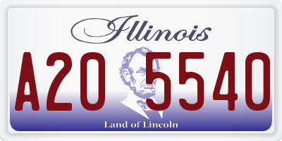 IL license plate A205540