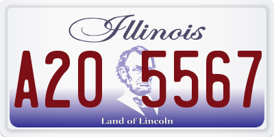 IL license plate A205567