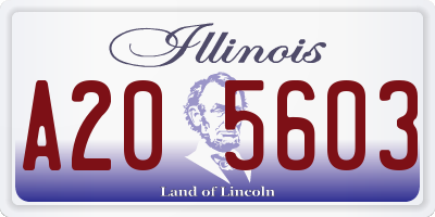 IL license plate A205603