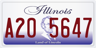 IL license plate A205647
