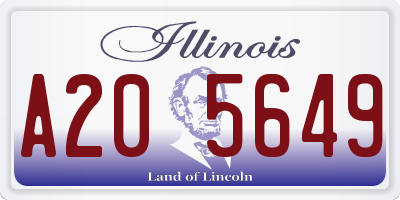 IL license plate A205649