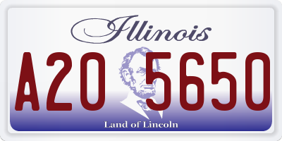 IL license plate A205650