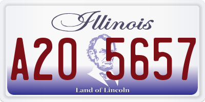 IL license plate A205657