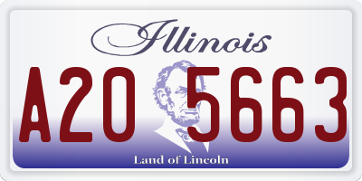 IL license plate A205663