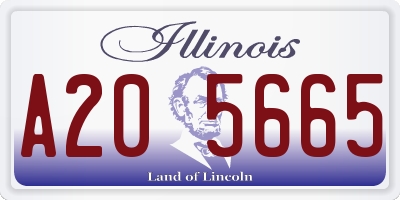 IL license plate A205665