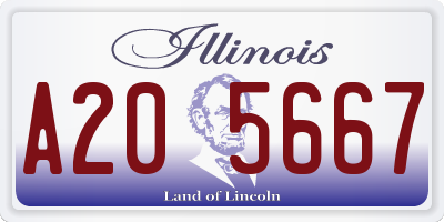 IL license plate A205667
