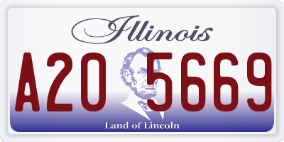 IL license plate A205669