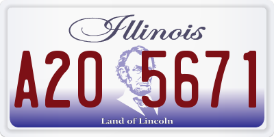 IL license plate A205671