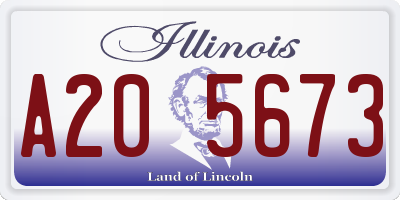 IL license plate A205673