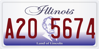 IL license plate A205674