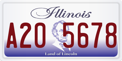 IL license plate A205678