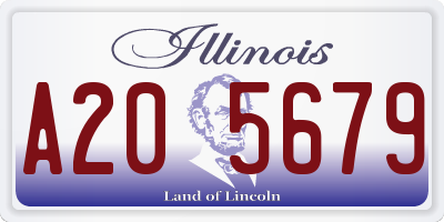 IL license plate A205679