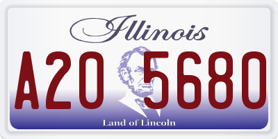 IL license plate A205680