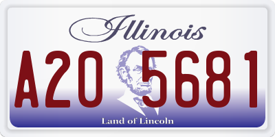 IL license plate A205681