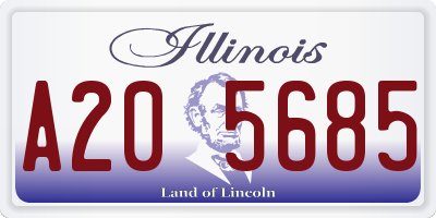 IL license plate A205685