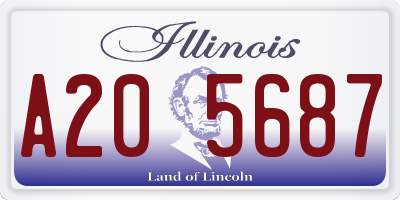 IL license plate A205687