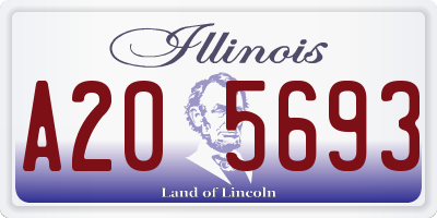 IL license plate A205693