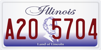 IL license plate A205704