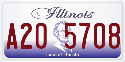 IL license plate A205708