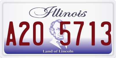 IL license plate A205713