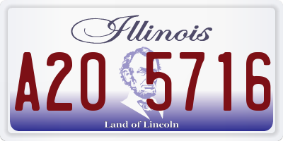 IL license plate A205716