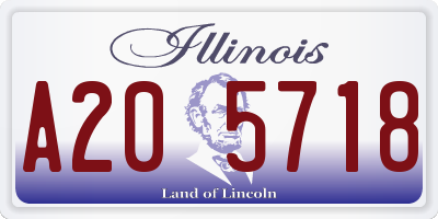 IL license plate A205718