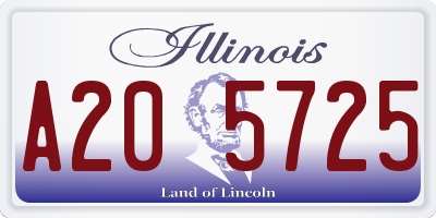 IL license plate A205725