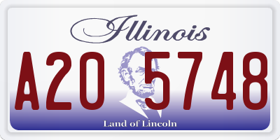 IL license plate A205748