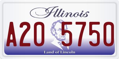 IL license plate A205750