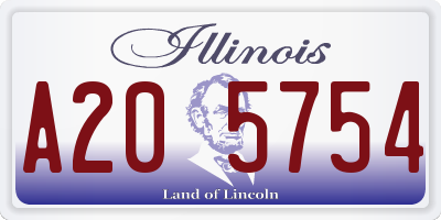 IL license plate A205754