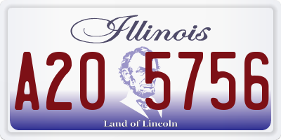 IL license plate A205756