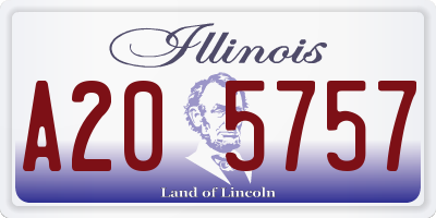 IL license plate A205757