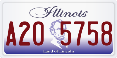 IL license plate A205758