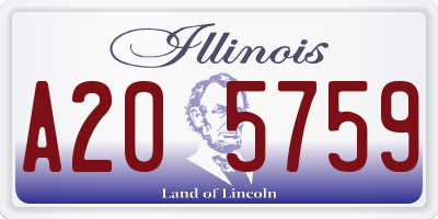 IL license plate A205759