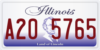 IL license plate A205765