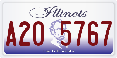 IL license plate A205767