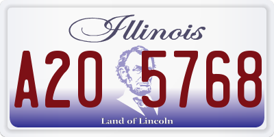 IL license plate A205768