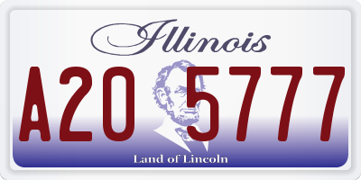 IL license plate A205777