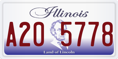 IL license plate A205778