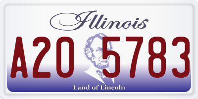 IL license plate A205783