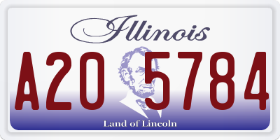 IL license plate A205784