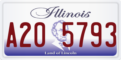 IL license plate A205793