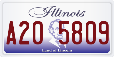 IL license plate A205809