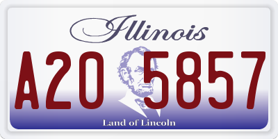 IL license plate A205857