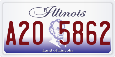 IL license plate A205862