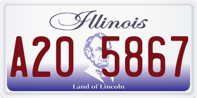 IL license plate A205867