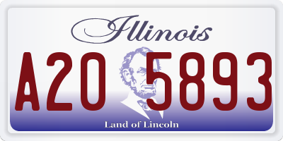 IL license plate A205893